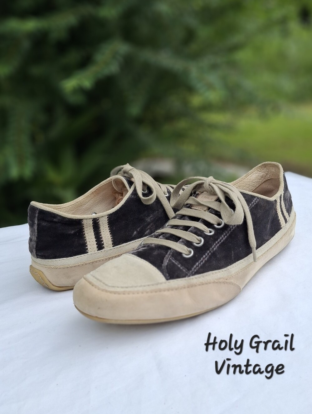 Emma Hope Iconic Joe Black Velvet & Suede Low Top Sneakers Size 7.5 Retail $475